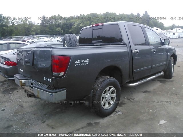 1N6AA07BX4N539823 - 2004 NISSAN TITAN XE/SE/LE GRAY photo 4