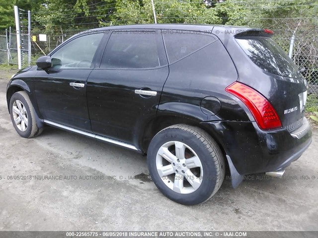 JN8AZ08WX6W508425 - 2006 NISSAN MURANO SL/SE/S BLACK photo 3