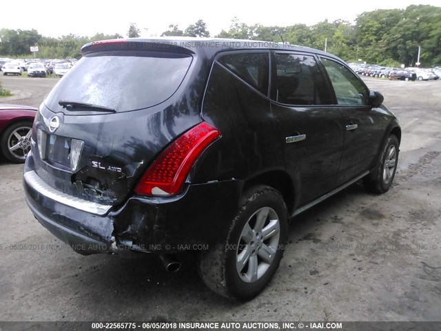 JN8AZ08WX6W508425 - 2006 NISSAN MURANO SL/SE/S BLACK photo 4