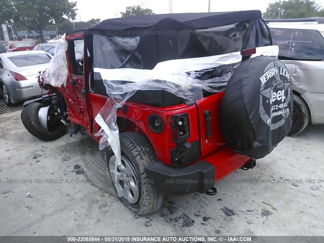 1C4AJWBG0HL543518 - 2017 JEEP WRANGLER SAHARA RED photo 3