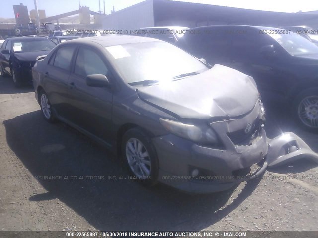 1NXBU40E09Z044243 - 2009 TOYOTA COROLLA S/LE/XLE GRAY photo 1