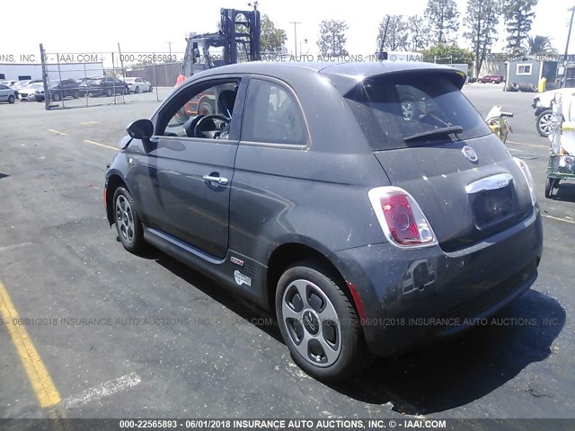 3C3CFFGE7HT598316 - 2017 FIAT 500 ELECTRIC GRAY photo 3