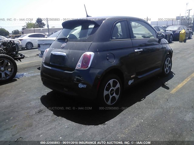 3C3CFFGE7HT598316 - 2017 FIAT 500 ELECTRIC GRAY photo 4