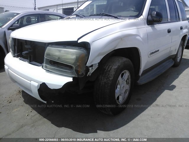 1GNDS13S722370584 - 2002 CHEVROLET TRAILBLAZER  WHITE photo 6