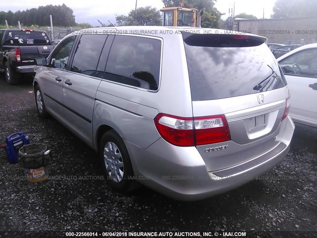 5FNRL38217B027211 - 2007 HONDA ODYSSEY LX SILVER photo 3