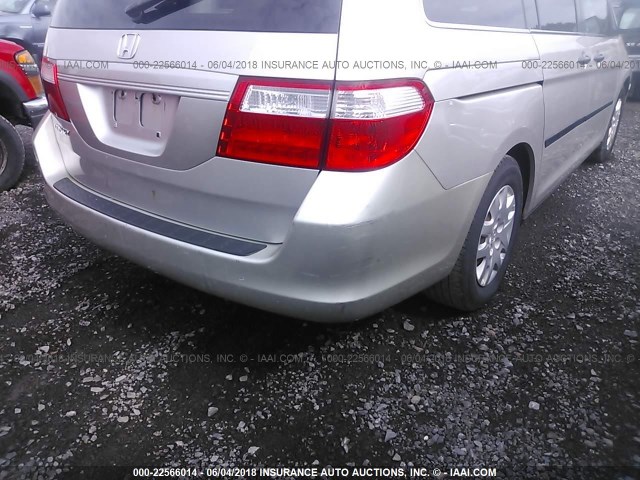 5FNRL38217B027211 - 2007 HONDA ODYSSEY LX SILVER photo 6