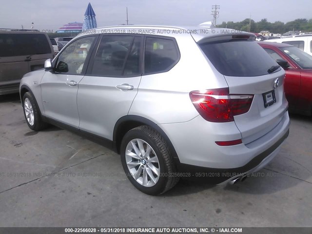 5UXWX9C54G0D65357 - 2016 BMW X3 XDRIVE28I ვერცხლისფერი ფოტო 3
