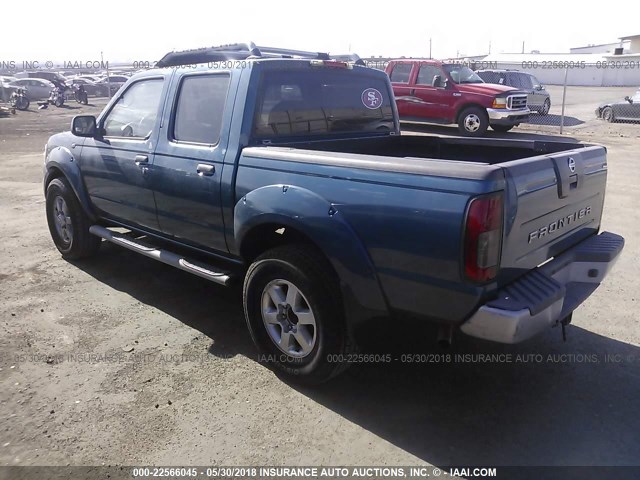 1N6ED27T73C414656 - 2003 NISSAN FRONTIER CREW CAB XE/CREW CAB SE BLUE photo 3