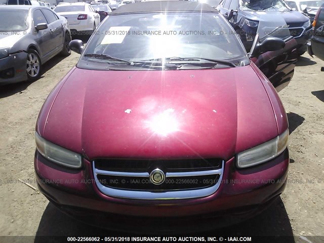 3C3EL55H1WT315284 - 1998 CHRYSLER SEBRING JXI BURGUNDY photo 6