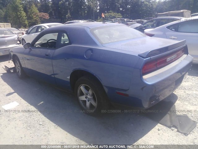 2B3CJ4DV4AH282665 - 2010 DODGE CHALLENGER SE BLUE photo 3