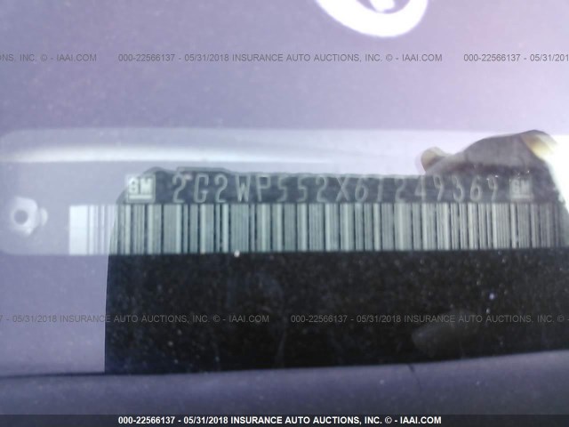 2G2WP552X61249369 - 2006 PONTIAC GRAND PRIX WHITE photo 9