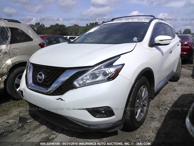 5N1AZ2MG5HN107942 - 2017 NISSAN MURANO S/SL/SV/PLATINUM WHITE photo 2