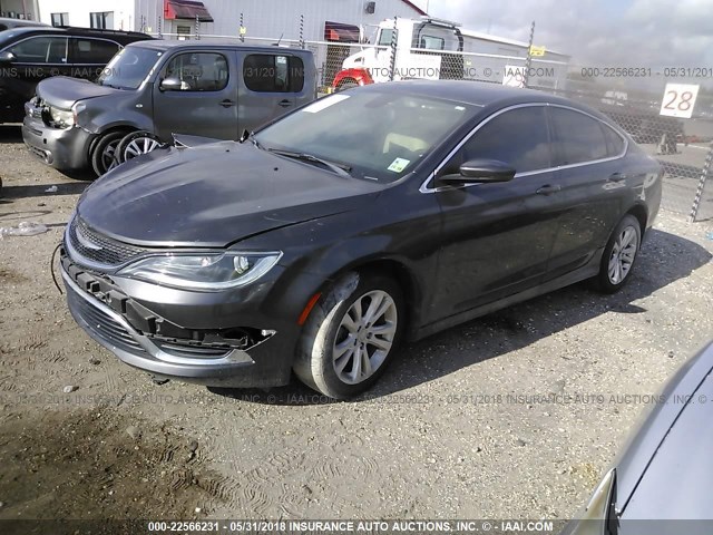 1C3CCCA82FN598467 - 2015 CHRYSLER 200 LIMITED BLACK photo 2