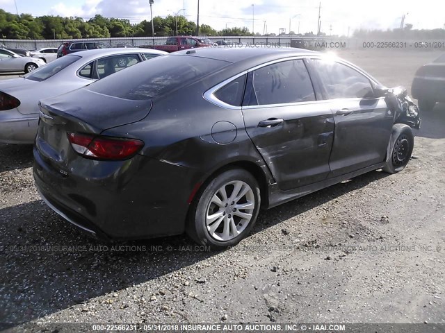 1C3CCCA82FN598467 - 2015 CHRYSLER 200 LIMITED BLACK photo 4