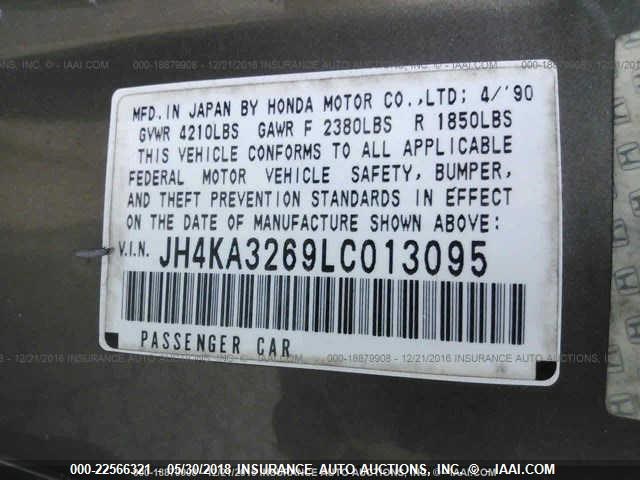 JH4KA3269LC013095 - 1990 ACURA LEGEND L BROWN photo 9