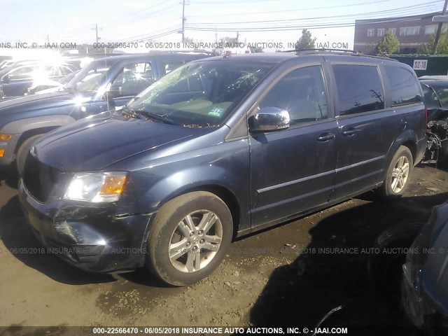 2D8HN54X68R791517 - 2008 DODGE GRAND CARAVAN SXT BLUE photo 2