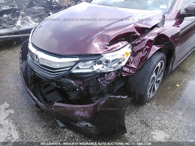 1HGCR2F86GA101318 - 2016 HONDA ACCORD EXL MAROON photo 6