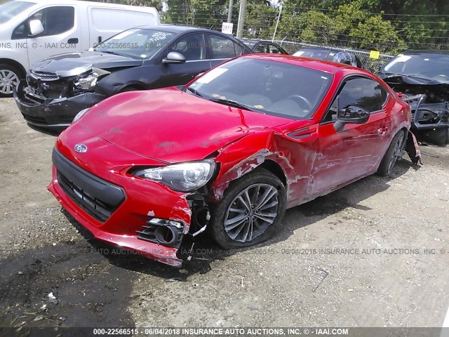 JF1ZCAC14D1611566 - 2013 SUBARU BRZ 2.0 LIMITED RED photo 2