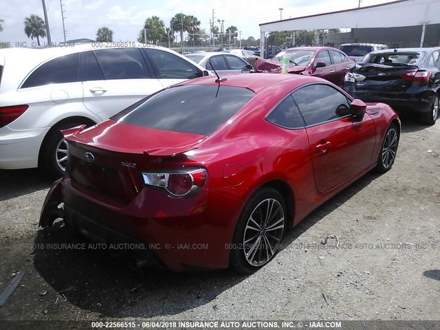 JF1ZCAC14D1611566 - 2013 SUBARU BRZ 2.0 LIMITED RED photo 4