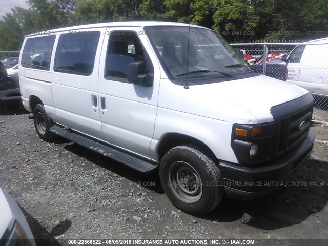 1FBNE3BLXADA76582 - 2010 FORD ECONOLINE E350 SUPER DUTY WAGON WHITE photo 1