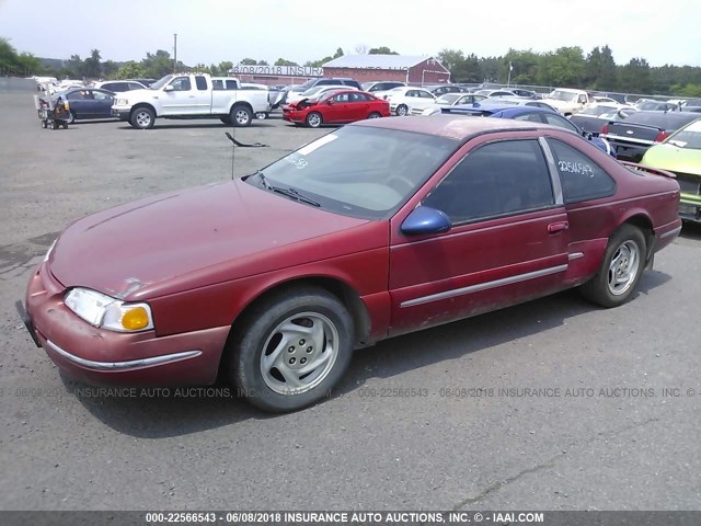 1FALP62W5VH163545 - 1997 FORD THUNDERBIRD LX BURGUNDY photo 2