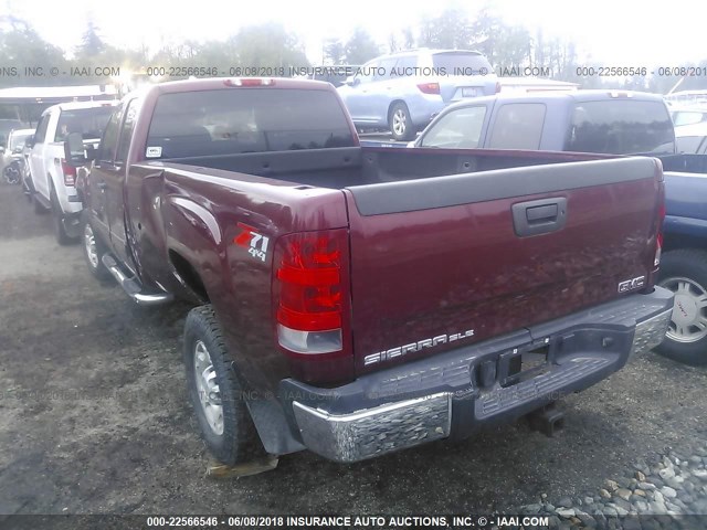 1GTHK59K49E157075 - 2009 GMC SIERRA K2500 SLE RED photo 3