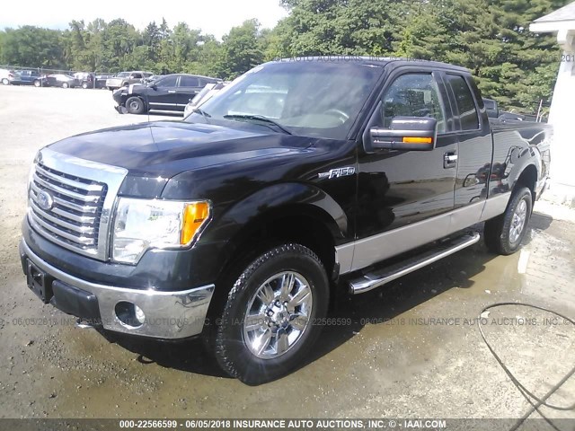 1FTFX1EV5AKE69252 - 2010 FORD F150 SUPER CAB BLACK photo 2