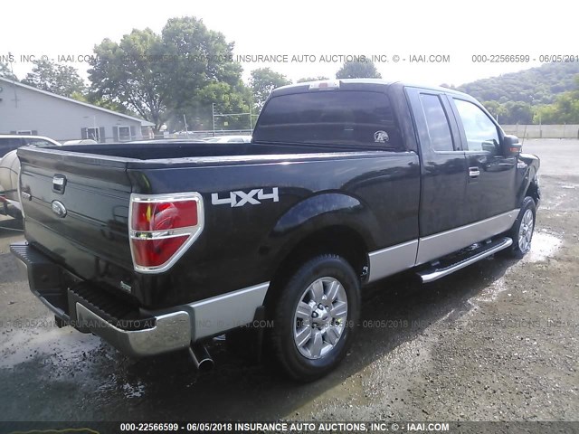 1FTFX1EV5AKE69252 - 2010 FORD F150 SUPER CAB BLACK photo 4