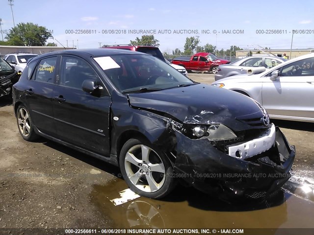 JM1BK143X51247492 - 2005 MAZDA 3 HATCHBACK BLACK photo 1