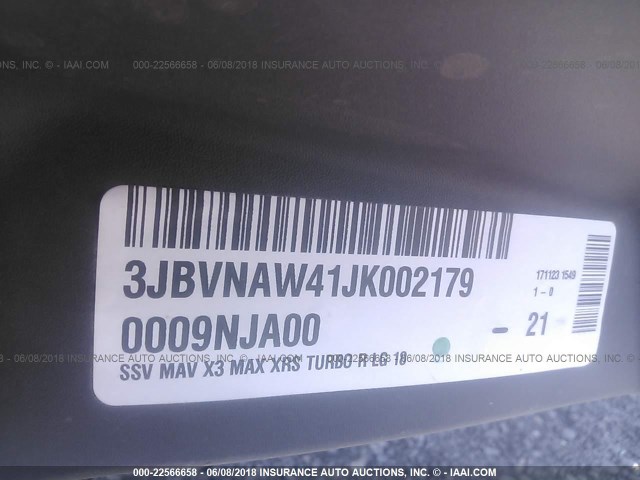 3JBVNAW41JK002179 - 2018 CAN-AM MAVERICK X3 MAX X RS TURBO R BLACK photo 10