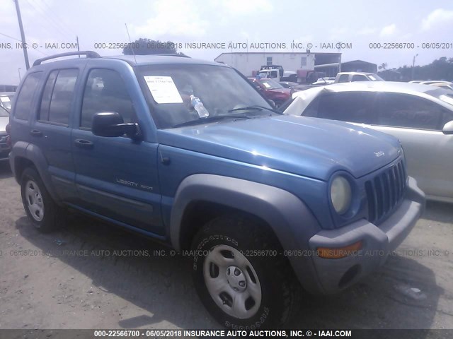 1J4GK48K93W632450 - 2003 JEEP LIBERTY SPORT/FREEDOM BLUE photo 1