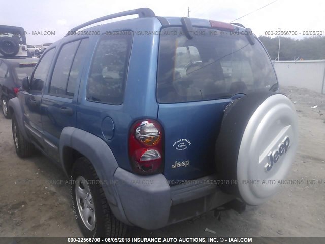 1J4GK48K93W632450 - 2003 JEEP LIBERTY SPORT/FREEDOM ლურჯი ფოტო 3