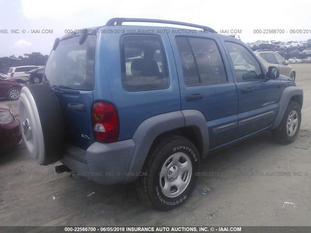 1J4GK48K93W632450 - 2003 JEEP LIBERTY SPORT/FREEDOM ლურჯი ფოტო 4