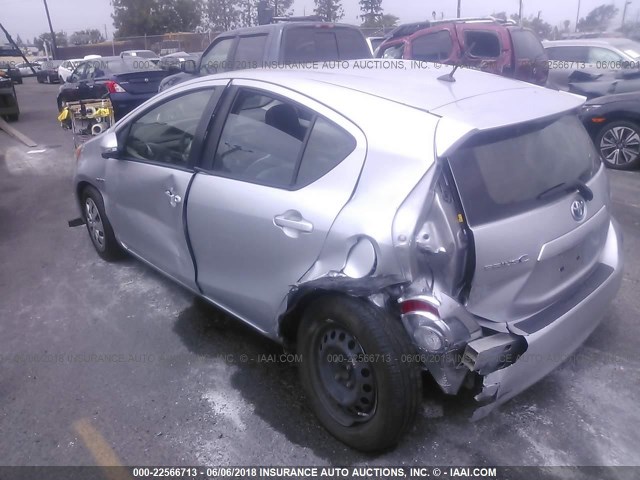 JTDKDTB34C1009398 - 2012 TOYOTA PRIUS C SILVER photo 3