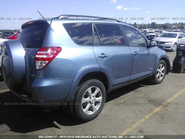 2T3DK4DV4AW014439 - 2010 TOYOTA RAV4 LIMITED Light Blue photo 4