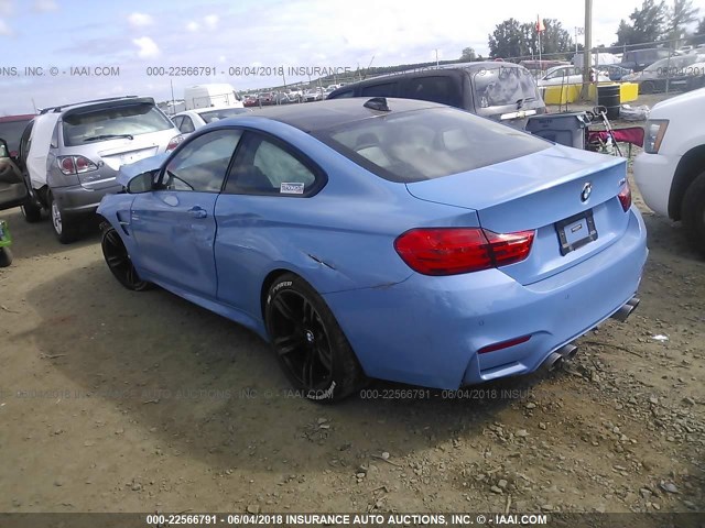 WBS3R9C50GK338004 - 2016 BMW M4 BLUE photo 3