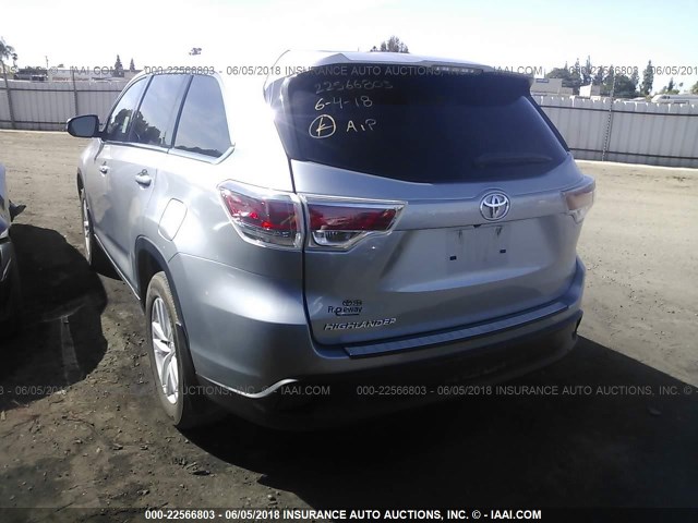 5TDZKRFH2GS135040 - 2016 TOYOTA HIGHLANDER LE/LE PLUS SILVER photo 3