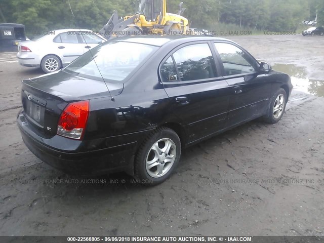 KMHDN46D75U023548 - 2005 HYUNDAI ELANTRA GLS/GT BLACK photo 4