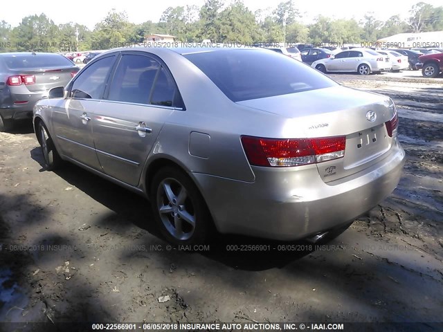 5NPEU46F06H055881 - 2006 HYUNDAI SONATA GLS/LX GOLD photo 3