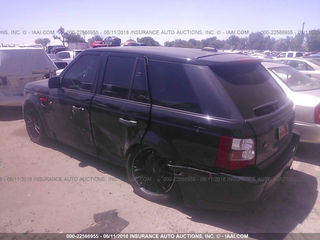 SALSH23418A177067 - 2008 LAND ROVER RANGE ROVER SPORT SUPERCHARGED BLACK photo 3