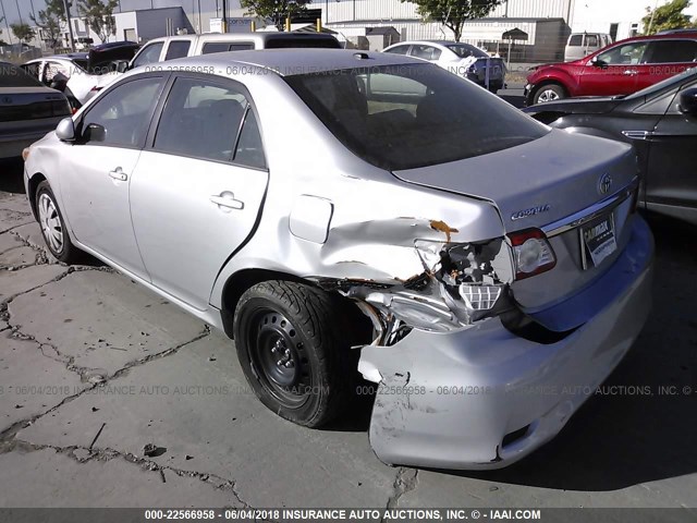 2T1BU4EEXCC885200 - 2012 TOYOTA COROLLA S/LE SILVER photo 3