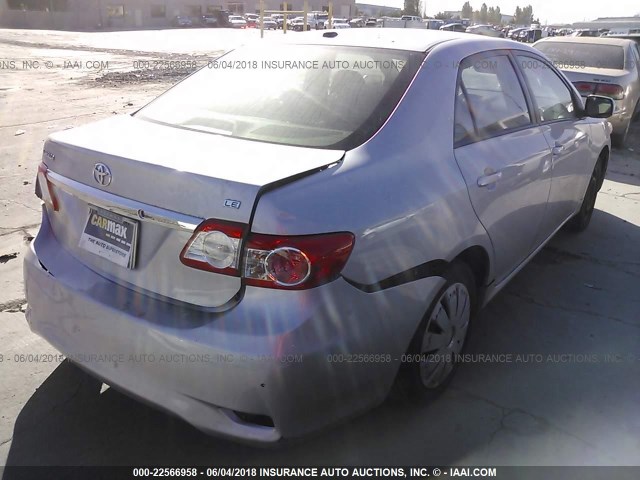 2T1BU4EEXCC885200 - 2012 TOYOTA COROLLA S/LE SILVER photo 4