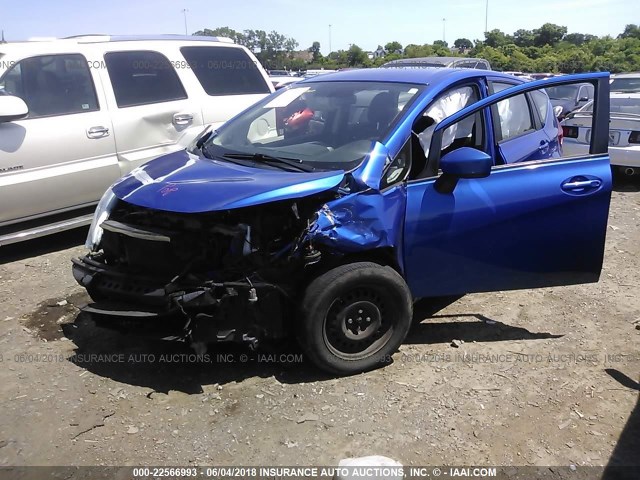 3N1CE2CPXFL402478 - 2015 NISSAN VERSA NOTE S/S PLUS/SV/SL/SR BLUE photo 2