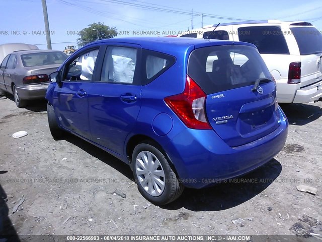 3N1CE2CPXFL402478 - 2015 NISSAN VERSA NOTE S/S PLUS/SV/SL/SR BLUE photo 3