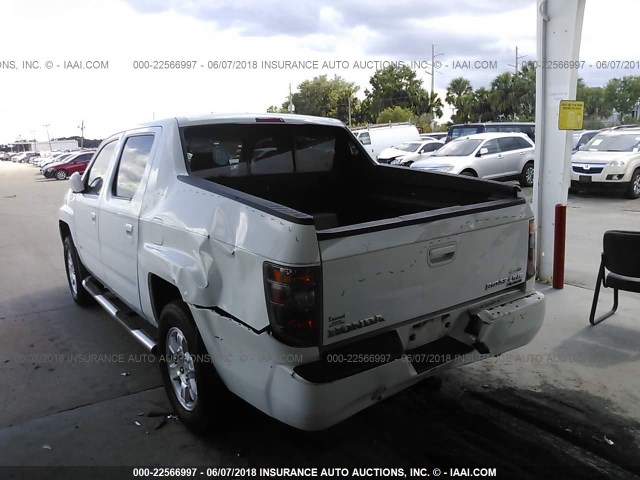 2HJYK16538H503157 - 2008 HONDA RIDGELINE RTL WHITE photo 6