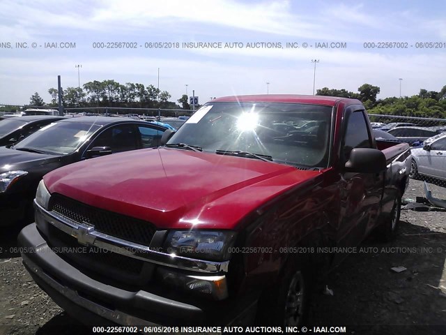 1GCEC14X14Z114357 - 2004 CHEVROLET SILVERADO C1500 RED photo 2