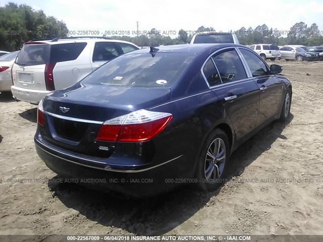 KMHGC4DE3BU117646 - 2011 HYUNDAI GENESIS 3.8L Navy photo 4