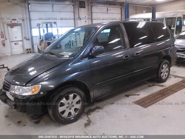 5FNRL18943B108019 - 2003 HONDA ODYSSEY EXL GRAY photo 2