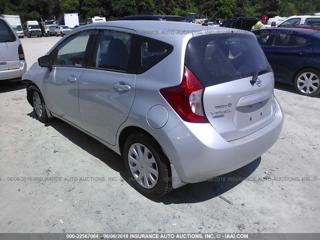 3N1CE2CPXFL423315 - 2015 NISSAN VERSA NOTE S/S PLUS/SV/SL/SR SILVER photo 3