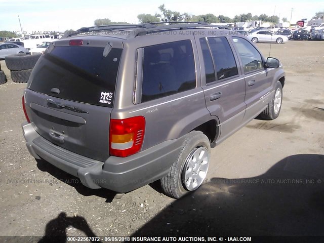 1J4GW48S11C561683 - 2001 JEEP GRAND CHEROKEE LAREDO BROWN photo 4